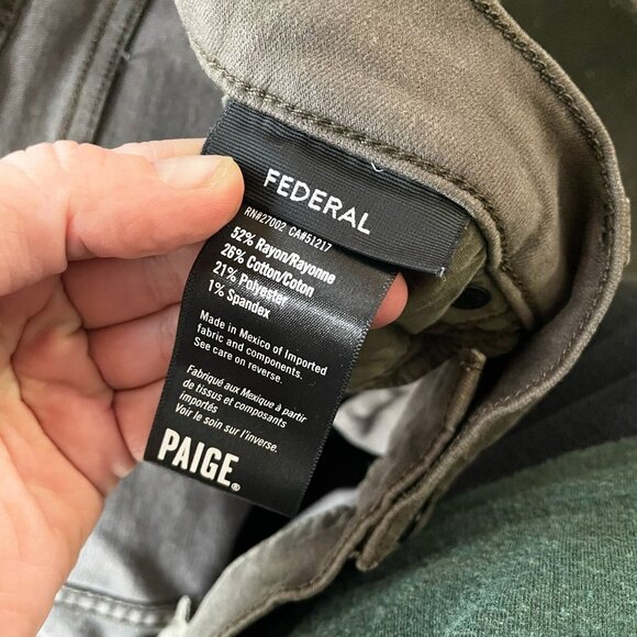 PAIGE Mens Federal Slim Straight Fit Jeans Size 38 - Picture 2 of 10